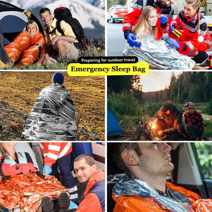 Emergency Survival Sleeping Bag | Waterproof Thermal Mylar Blanket | Outdoor Camping & Rescue Gear