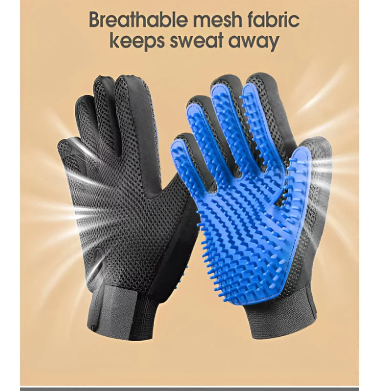 Pet Hair Removal Grooming Glove for Dogs and Cats, Deshedding Comb, Massage Brush, and Shedding Control Tool