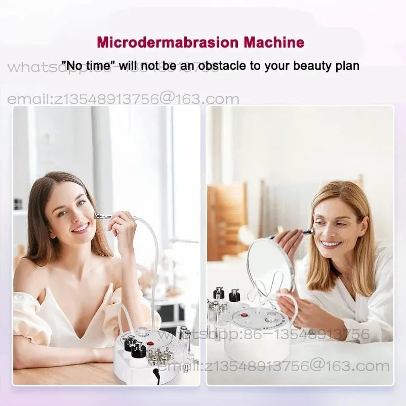 3-in-1 Diamond Microdermabrasion Machine with Diamond Tips, Facial Care Device for Personal Home Use