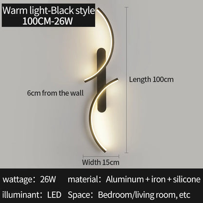 Modern C-Shaped LED Wall Sconce | Minimalist Wall Lamp for Living Room, Bedroom, Hallway & Office