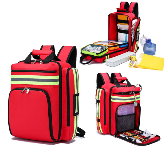 Disaster Relief Backpack Emergency First Aid Kit Bag, Large Capacity Survival Backpack with Classified Storage Organizer for Medical Supplies, Outdoor Rescue, Travel and Emergency Preparedness