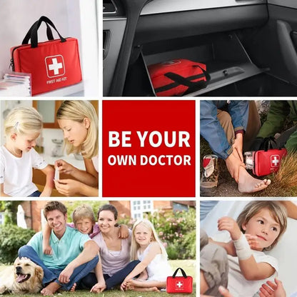 184PCS First Aid Kit, Portable Emergency Medical Supplies Bag, Multi-Purpose Survival Kit for Hiking, Camping, Travel, Outdoor Activities, Home and Workplace Safety