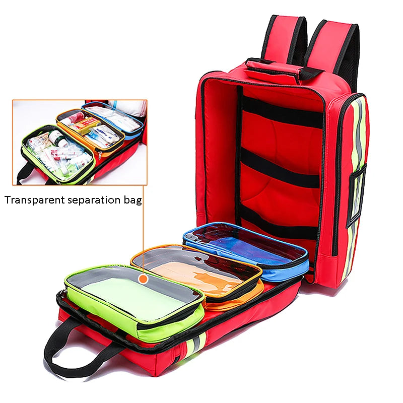Disaster Relief Backpack Emergency First Aid Kit Bag, Large Capacity Survival Backpack with Classified Storage Organizer for Medical Supplies, Outdoor Rescue, Travel and Emergency Preparedness