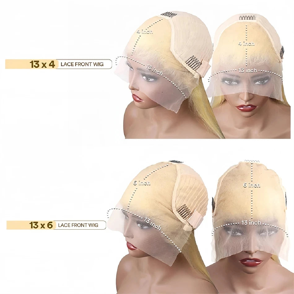 40-Inch 613 Blonde Human Hair Lace Front Wig for Women, 13x6 Transparent HD Lace Frontal Wig, Pre-Plucked Straight Style, Natural Hairline, Full-Length Long Wig