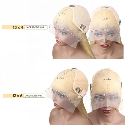 40-Inch 613 Blonde Human Hair Lace Front Wig for Women, 13x6 Transparent HD Lace Frontal Wig, Pre-Plucked Straight Style, Natural Hairline, Full-Length Long Wig