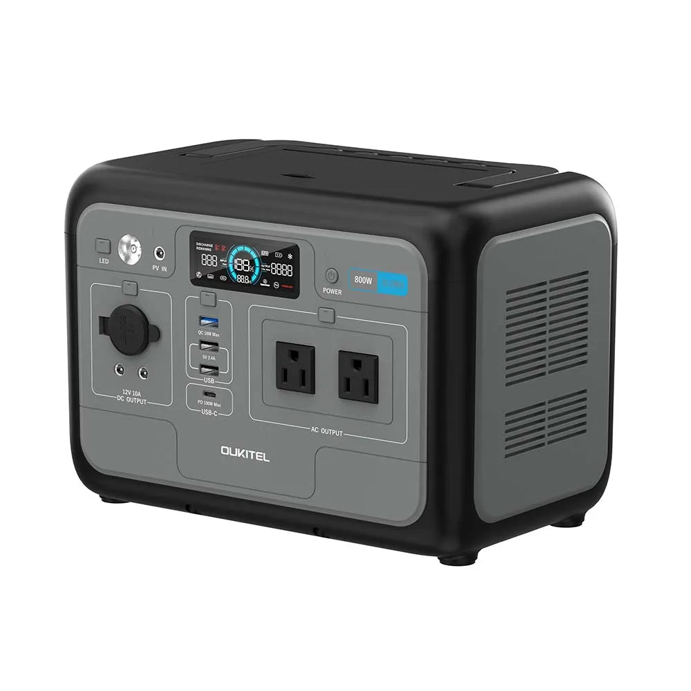 OUKITEL P800E Portable Power Station | 800W Output | 512Wh LiFePO4 Battery | Solar Generator for Home & Outdoor Use
