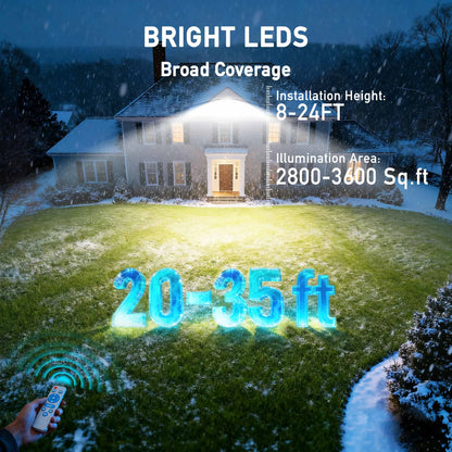 2-Pack Solar LED Outdoor Area Lights with Motion Sensor, Dusk to Dawn Operation, IP66 Waterproof Design, Solar-Powered Security Lighting for Parking Lots, Yards, and Outdoor Spaces