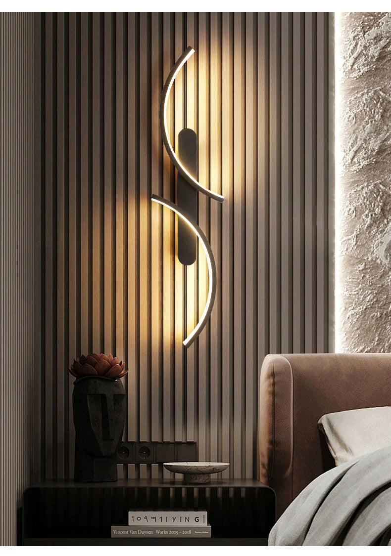 Modern C-Shaped LED Wall Sconce | Minimalist Wall Lamp for Living Room, Bedroom, Hallway & Office