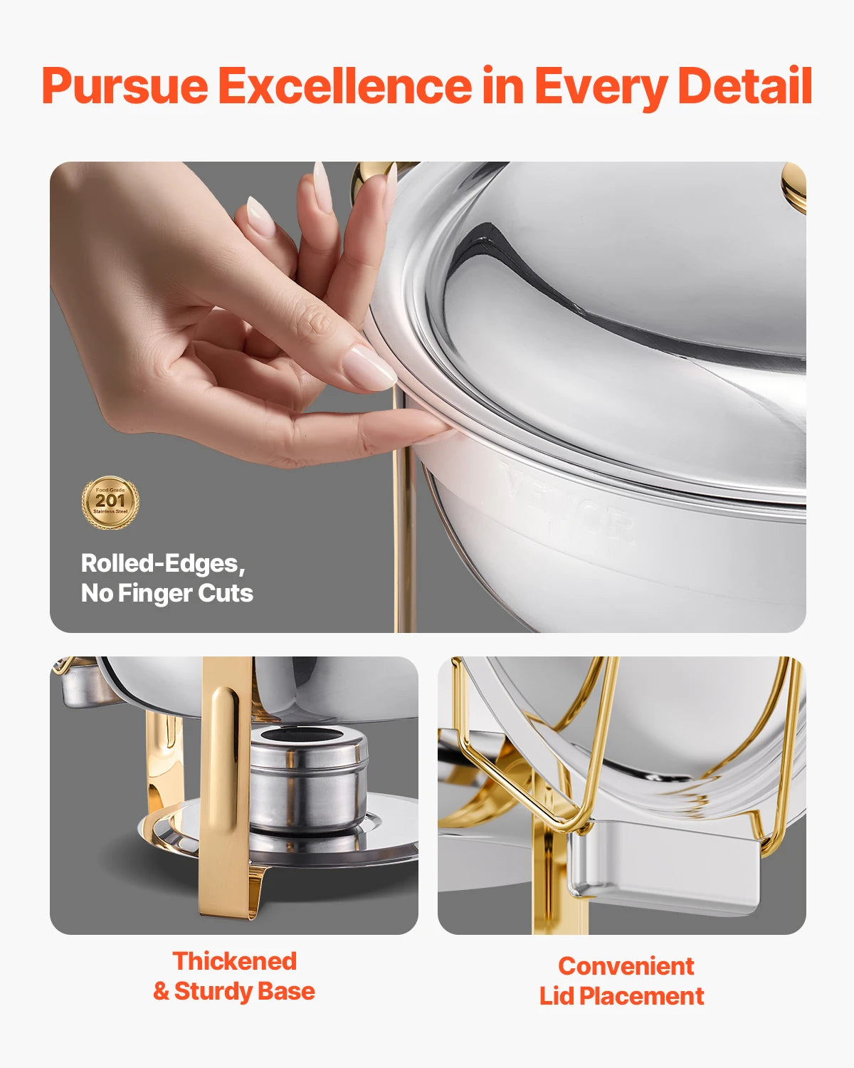 SucceBuy 4-Pack Stainless Steel Chafing Dish Buf