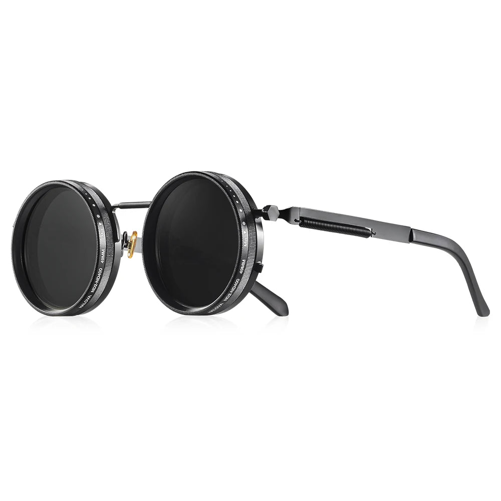 CRIXALIS™ Retro Polarized Round Sunglasses – Adjustable Tint Collection