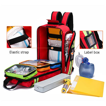Disaster Relief Backpack Emergency First Aid Kit Bag, Large Capacity Survival Backpack with Classified Storage Organizer for Medical Supplies, Outdoor Rescue, Travel and Emergency Preparedness
